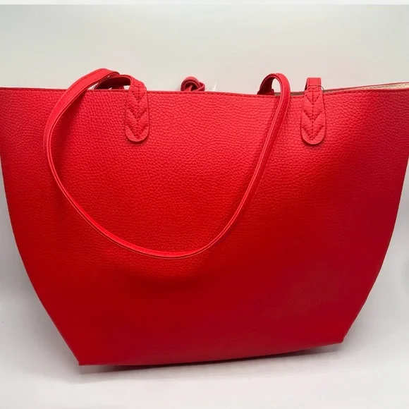 BCBG NEW Red Tote Bag with Gold Charm - Picture 2 of 2